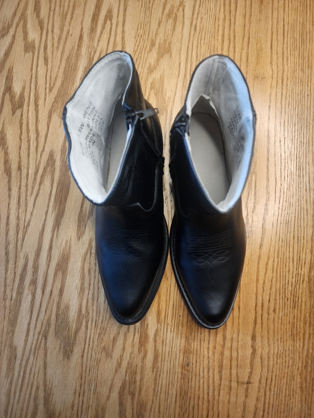 Saddle Tramp Leather Cowboy Boots Mens Size 9.5W Zipper Wide Biker Western - Picture 3 of 11